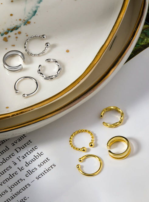 Set cercei din argint Bea (Silver/Gold)